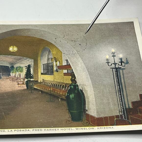 4 Fred Harvey Arizona Postcard Vintage Phostint 1930 1934 Grand Canyon Winslow - Picture 10 of 13